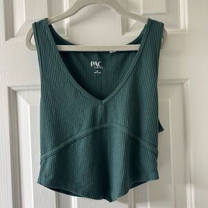 Pacsun Green Ribbed Tank Top